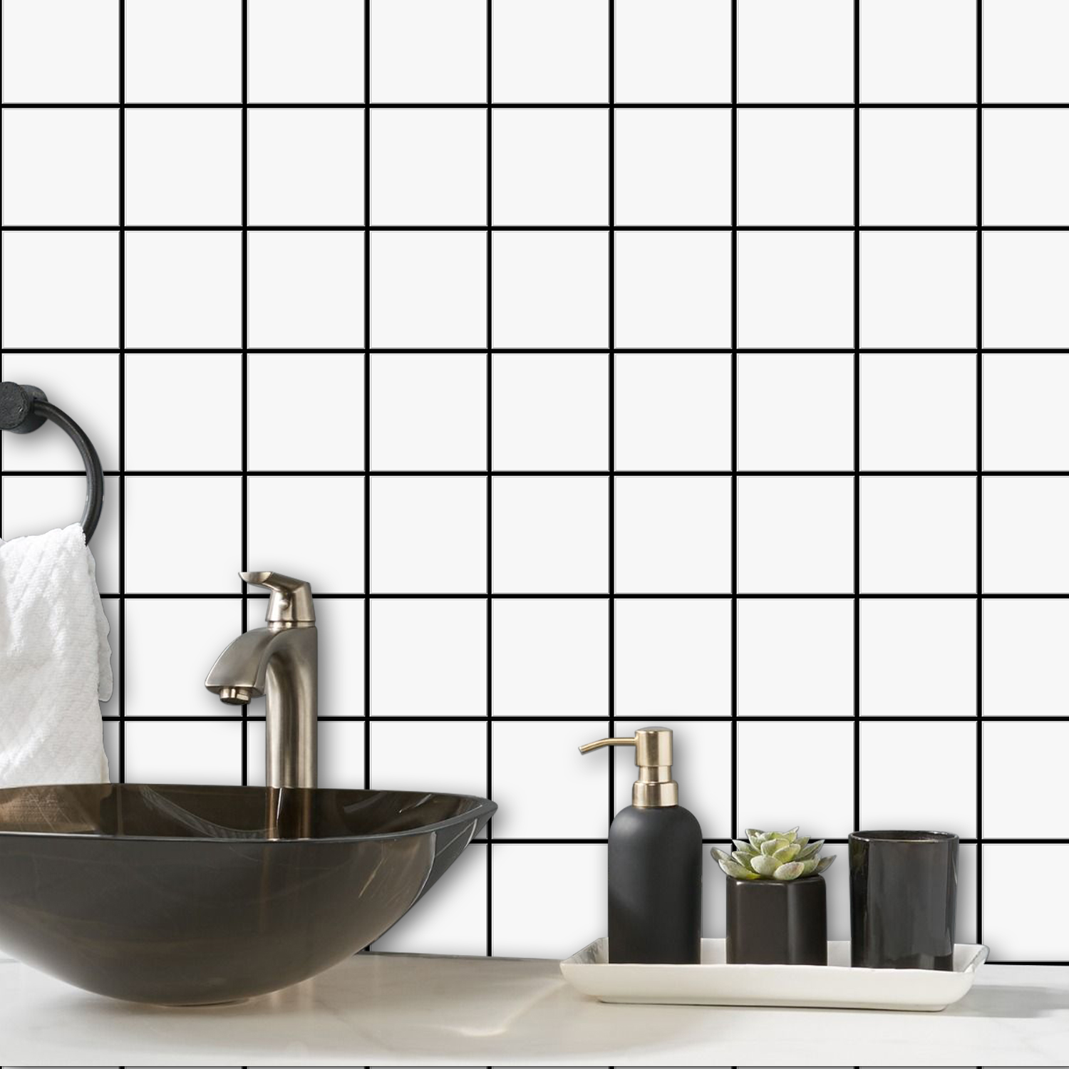 Commercial Kitchen Wall - 10pcs 프리미엄 스퀘어 벽 타일 스티커