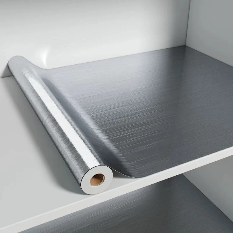 Commercial Kitchen Wall - PVC 스테인리스 브러쉬드 실버 탈부착 가능한