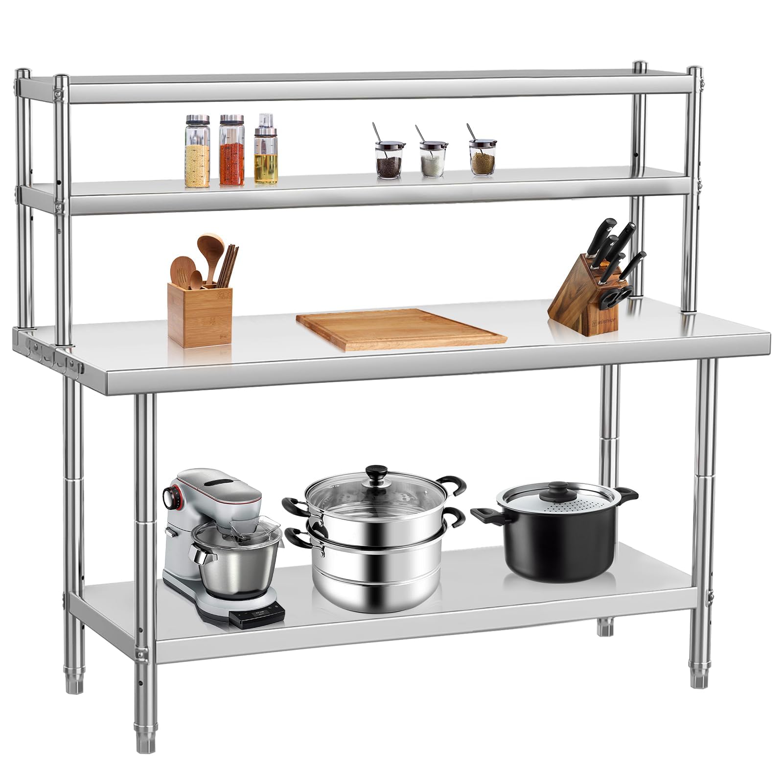 Commercial Kitchen Prep Table With Storage - 48x24 헤비듀티 스테인리스 스틸 작업대 상업용