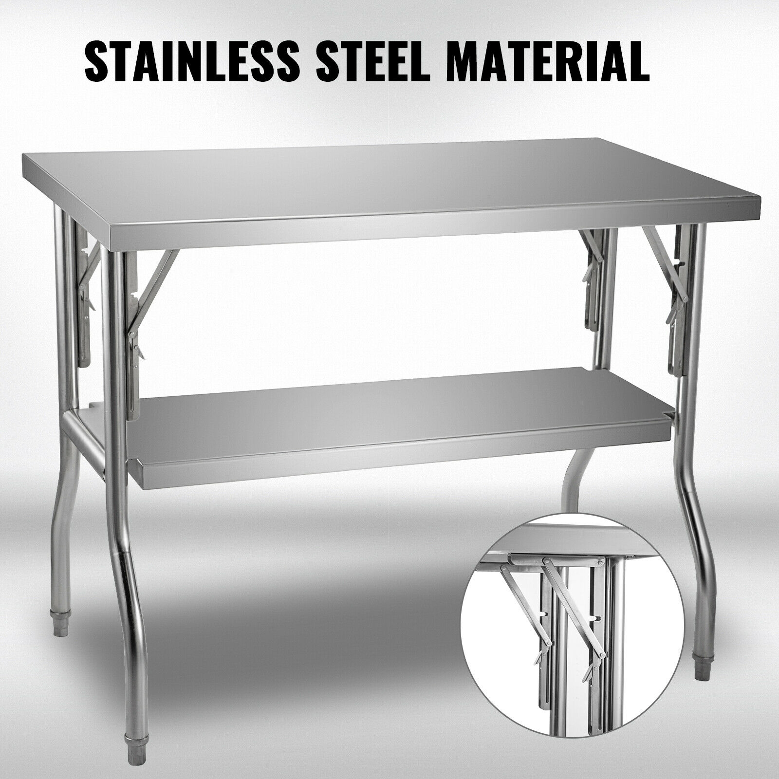 Commercial Kitchen Prep Table With Storage - 단일/이중 선반 전문가용 스테인리스 스틸 개방형