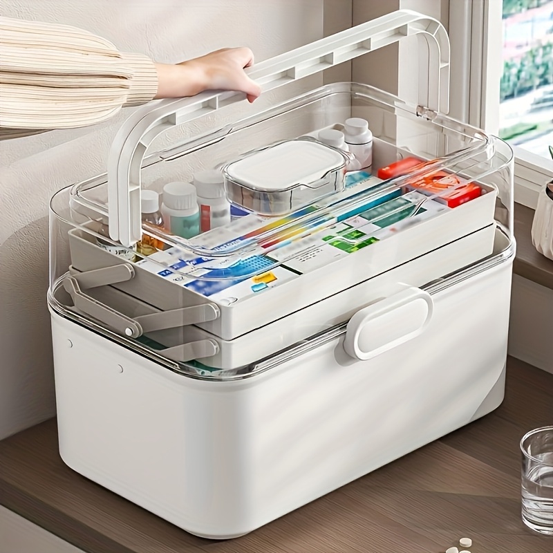 Commercial Kitchen Utensil Organizer - 대용량 투명 뚜껑 약 보관함/배급함 -
