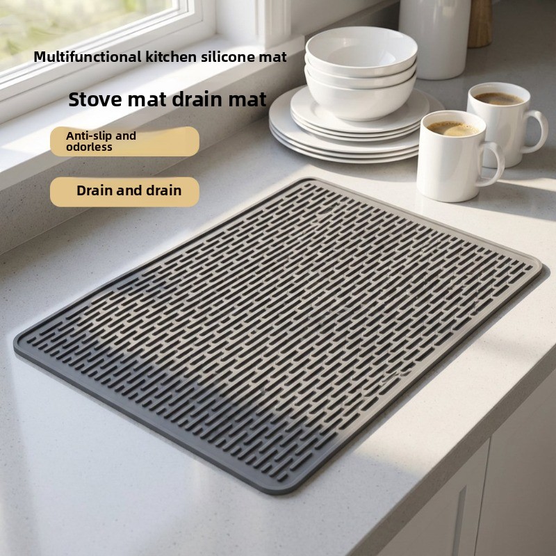 Commercial Kitchen Floor Drain - 실리콘 식기 건조 매트 주방 카운터