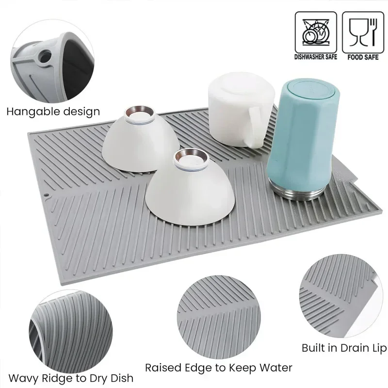 실리콘 접시 배수 매트, 냄비 접시 배수 매트 주방 팬 - Commercial Kitchen Floor Drain 리뷰 및 가격