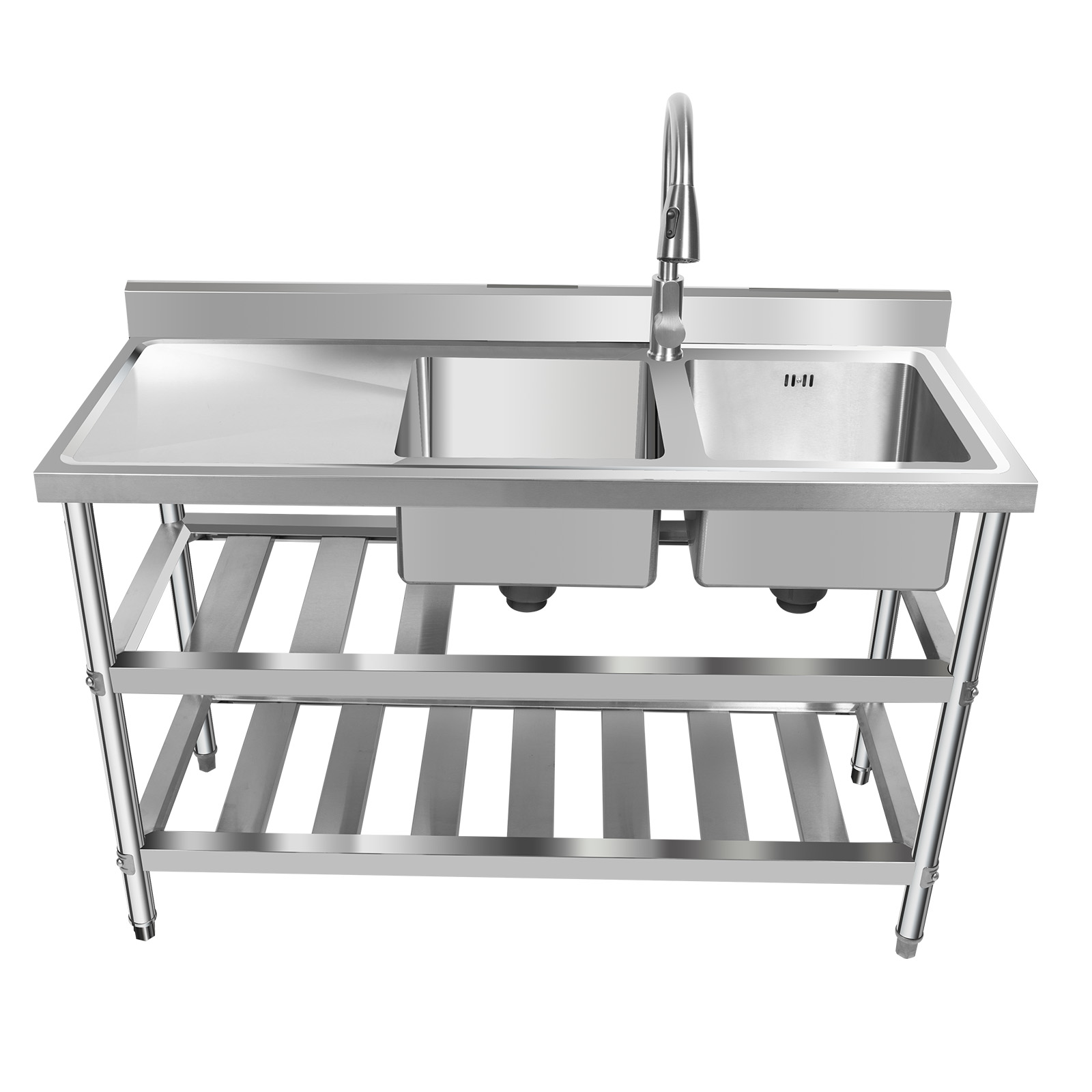 상업용 식당 싱크대, 스테인리스 스틸 이중볼 주방 싱크 - Commercial Kitchen Prep Table With Storage 리뷰 및 가격