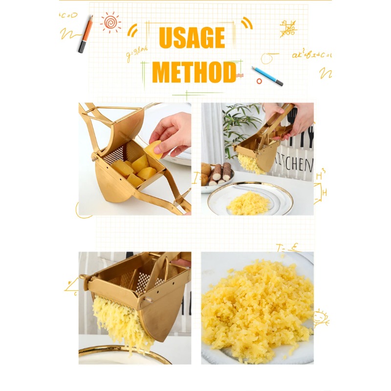 1개 골드 감자 으깨는 기구 수동 레몬 압착기 스테인리 - Commercial Kitchen Manufacturers 리뷰 및 가격