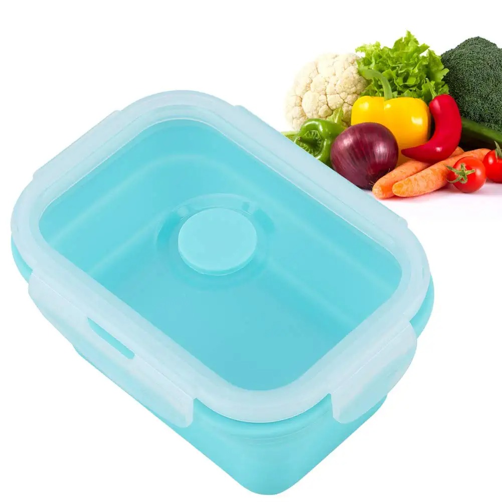 4 크기 접이식 실리콘 식품 용기 휴대용 도시락 도시락 - Commercial Kitchen Utensil Organizer 리뷰 및 가격