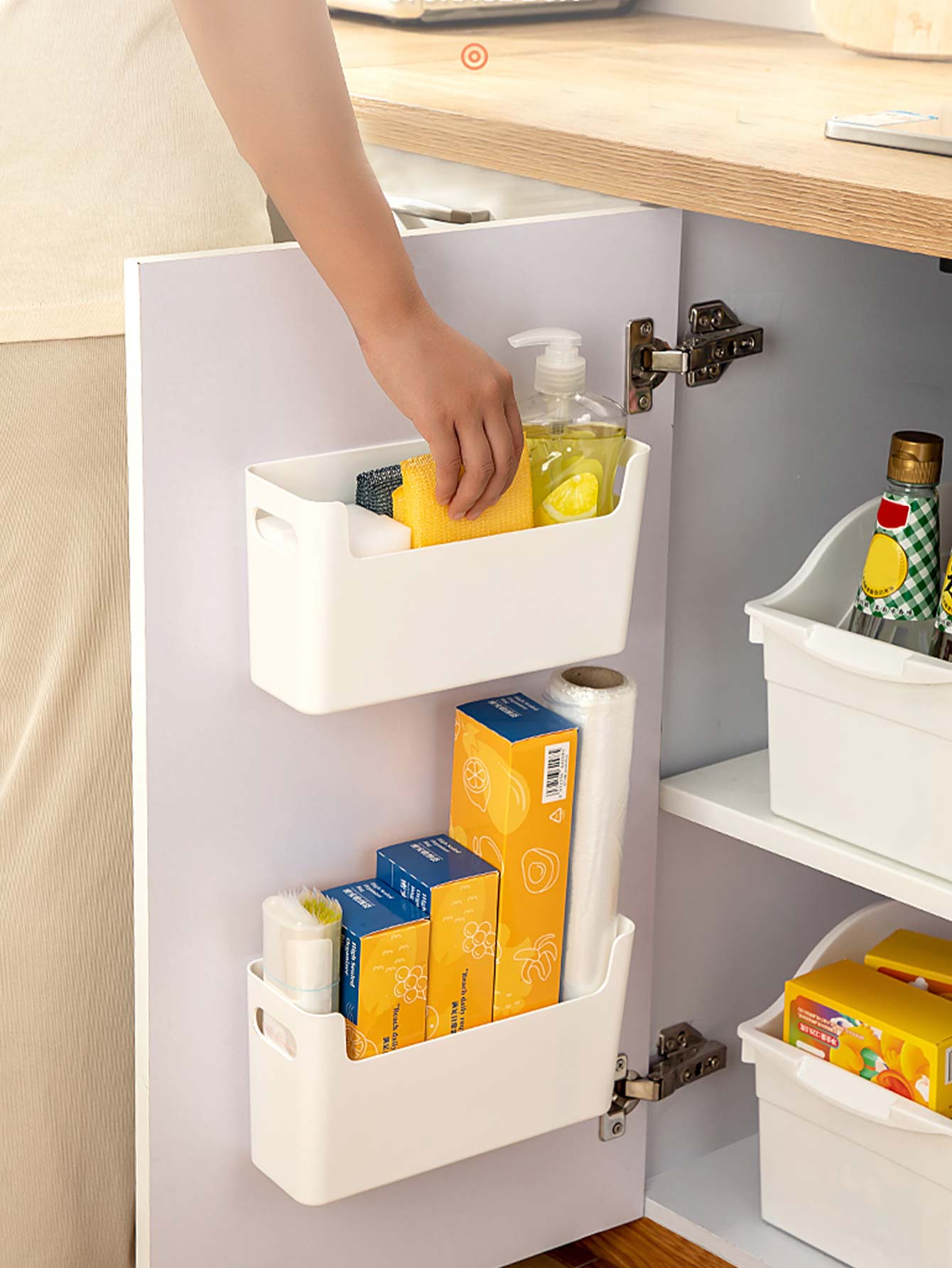 펀치프리 캐비닛 도어 정리함 플라스틱 벽걸이 수납함 스 - Commercial Kitchen Utensil Organizer 리뷰 및 가격